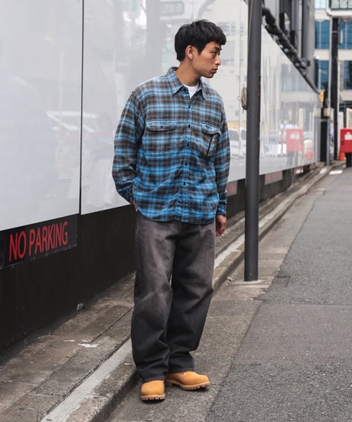 BEAMS Wide Fit Fade Check Shirt 상품이미지3