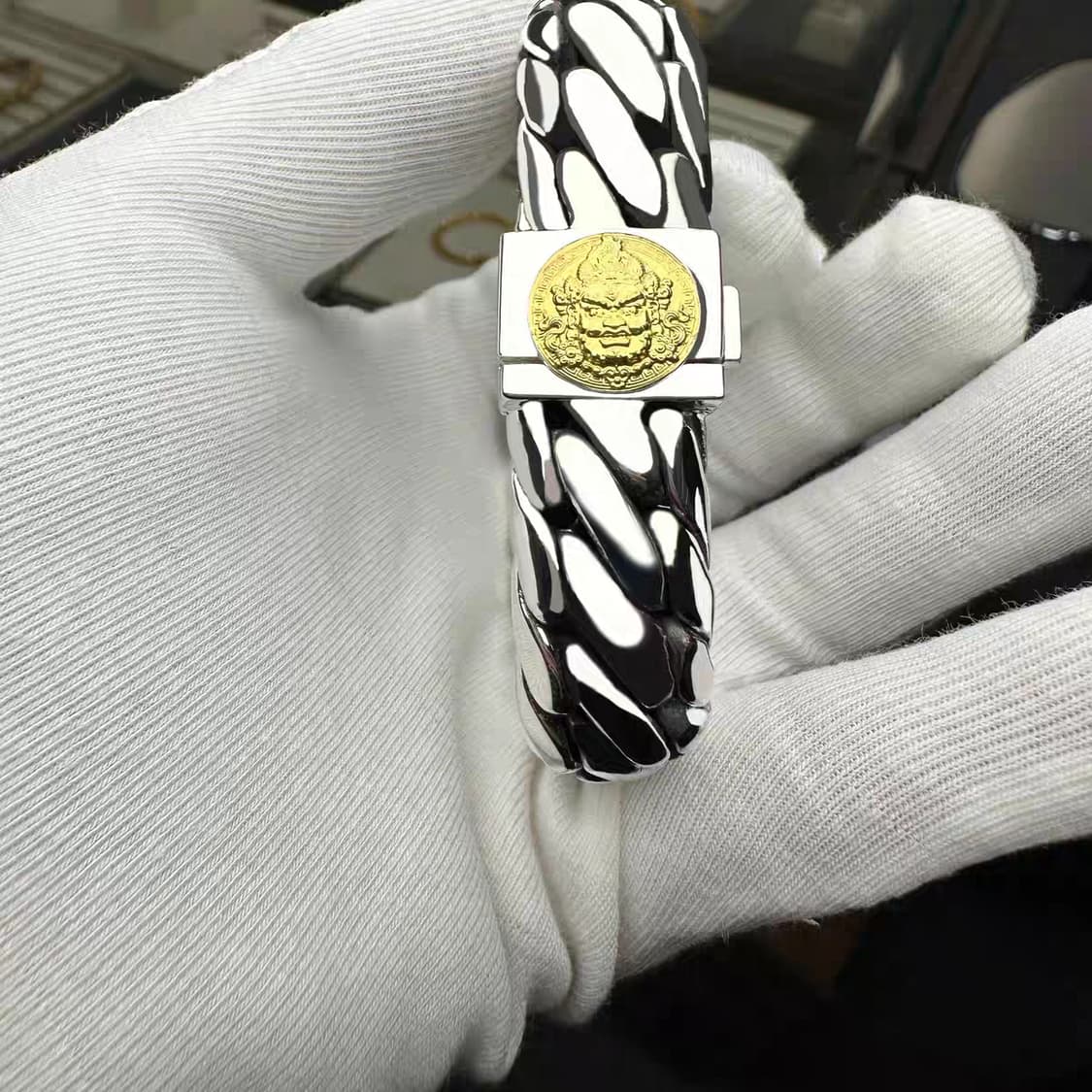 Oceanora 999 스털링 실버 팔찌, 골드 도금, 스털링 실 버, 상품이미지5