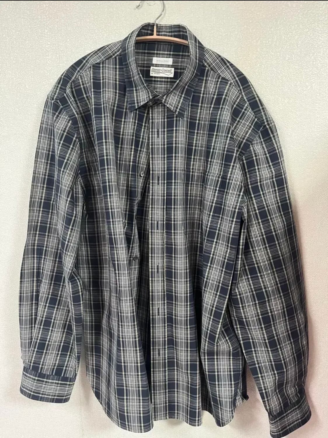 우드비, 와인드샵 콜라보 체크셔츠 네이비 판매 상품이미지5