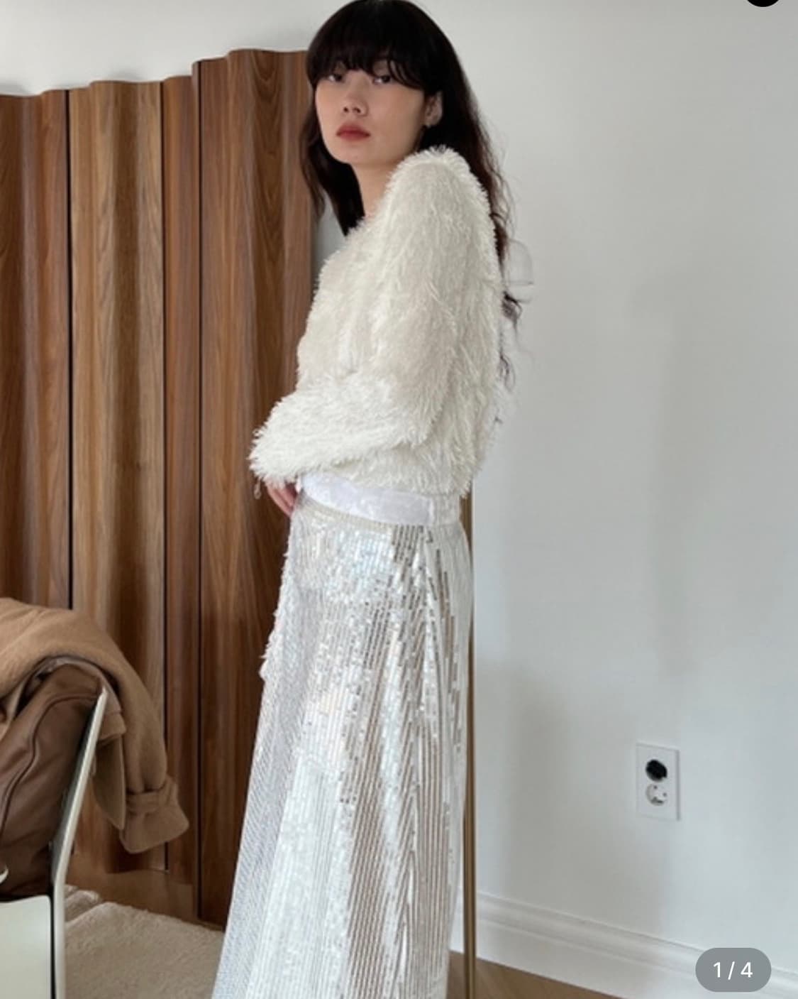 헤어리 니트 탑_민주 착용 상품이미지1