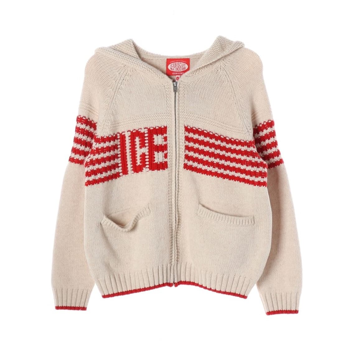 ICEBISCUIT 니트 후드집업 165 상품이미지1