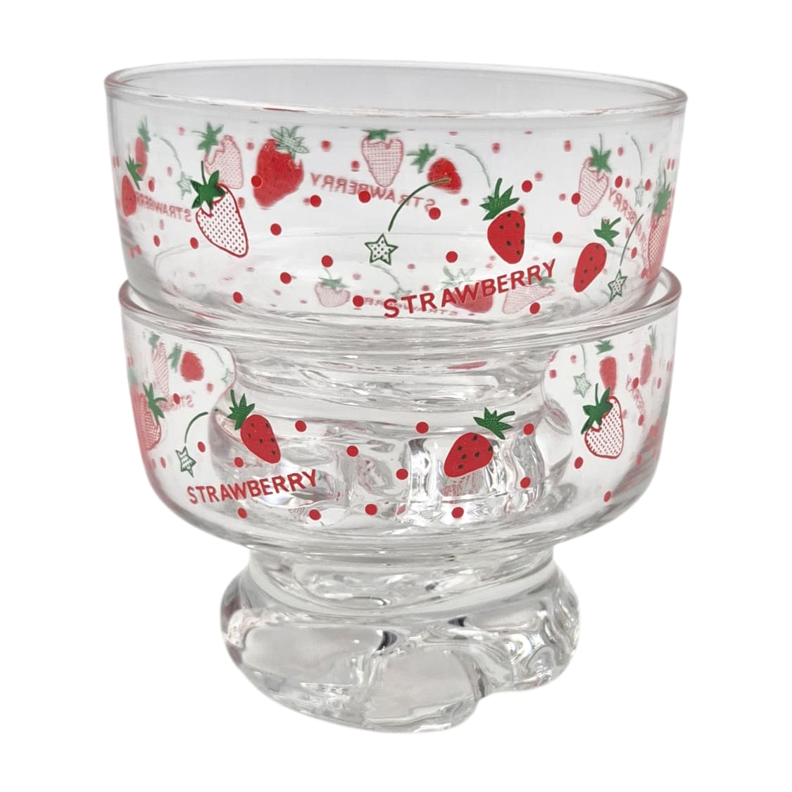 80s 아데리아 레트로 딸기 스타 디저트 잔 1p 상품이미지1