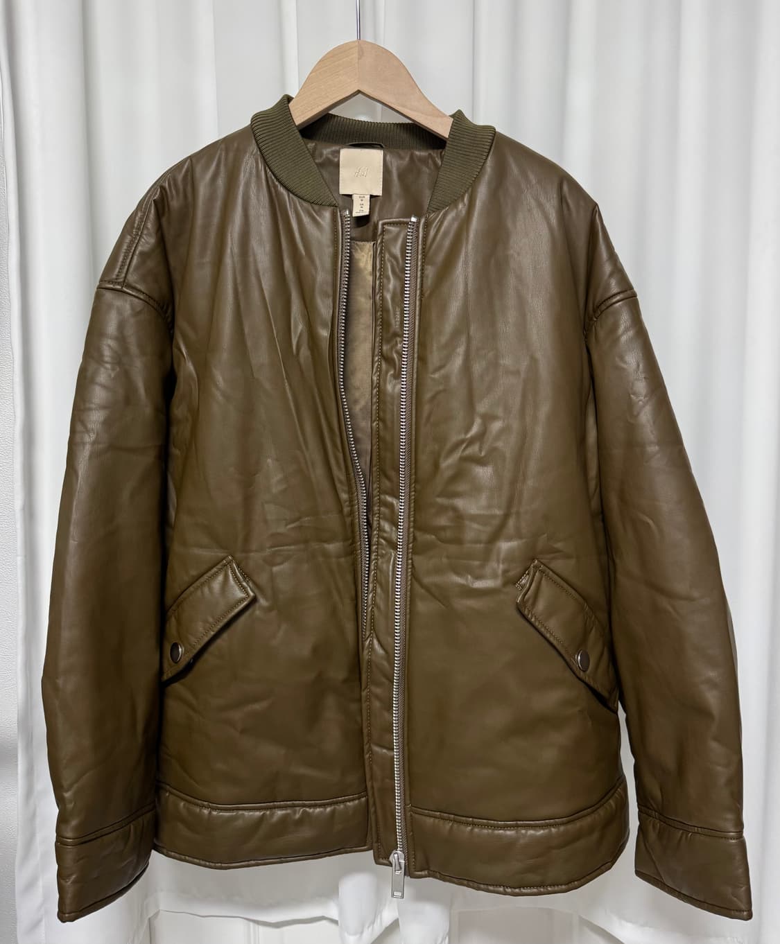 H&M 비스코스 레더 자켓 상품이미지1