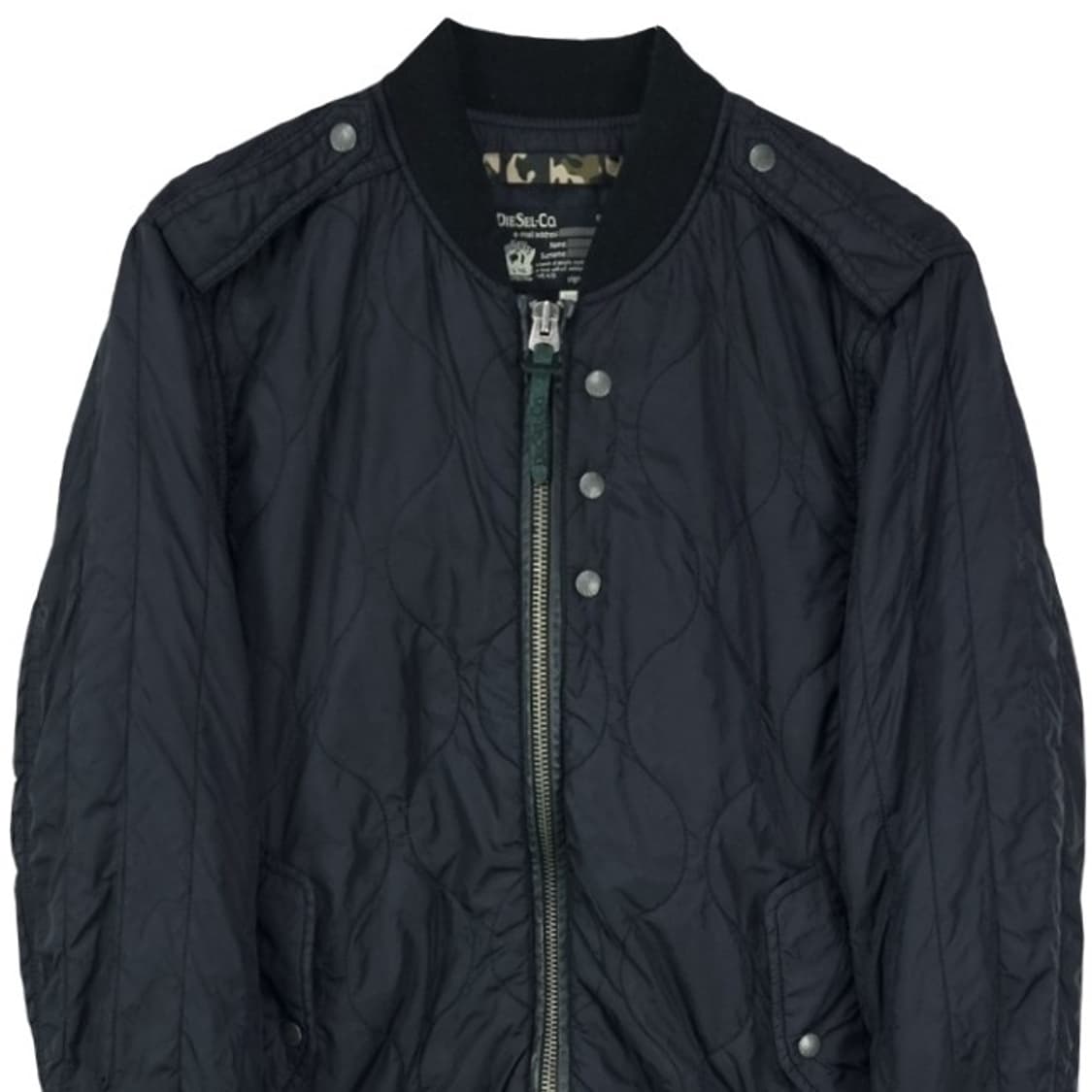 [디젤] 슬림핏 퀄팅 봄버 자켓 블랙 P01488 상품이미지4