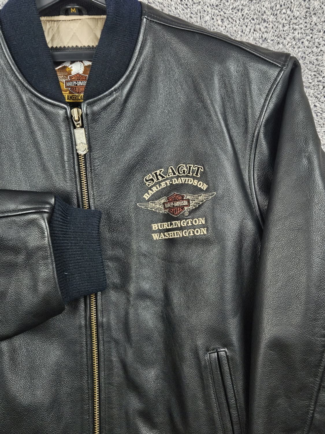 할리데이비슨 스캐짓 벌링턴 워싱턴 자수로고 가죽자켓 (M) / 10184 상품이미지4