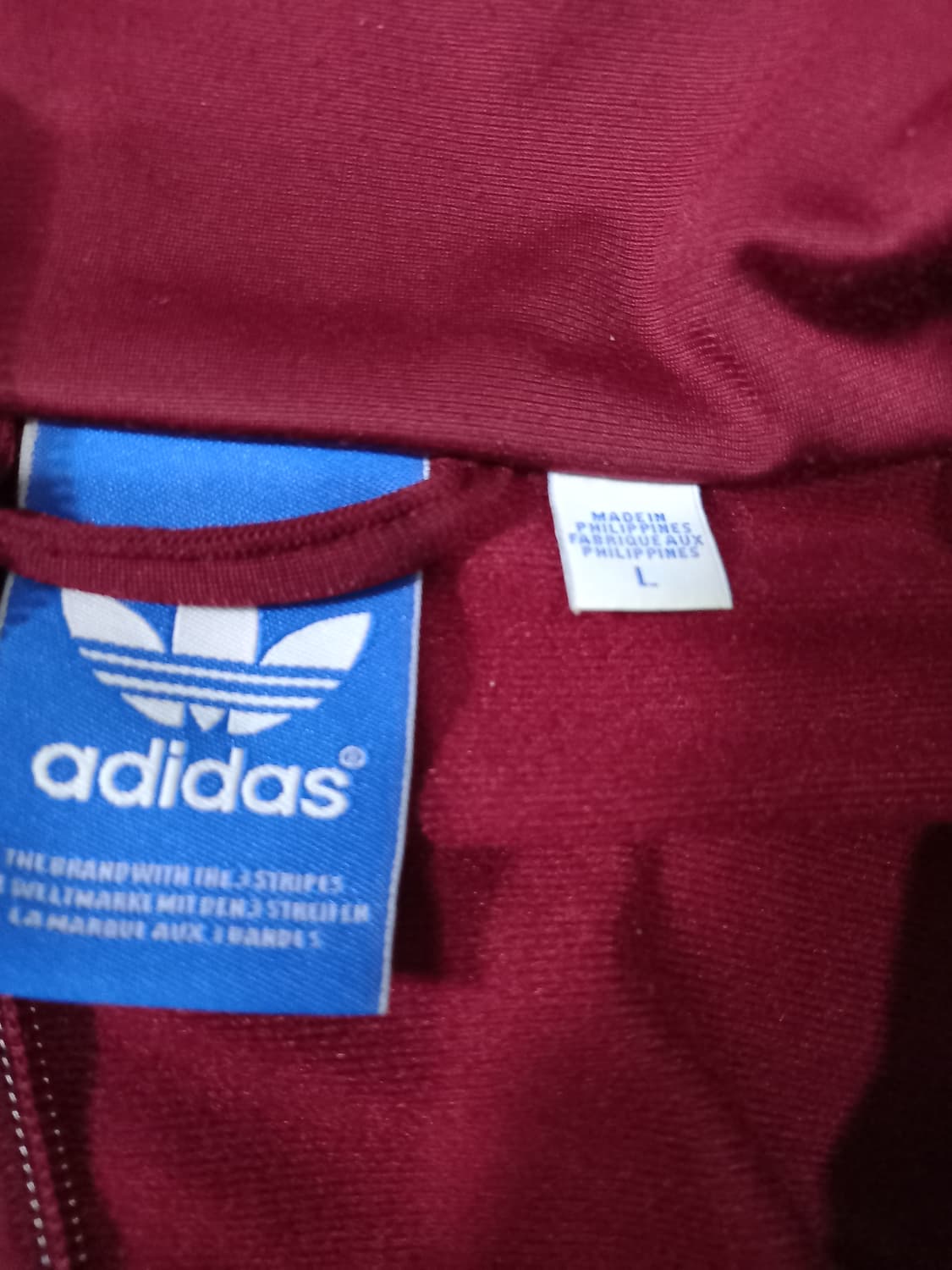 아디다스 파이어버드 희귀 버건디 트랙탑 저지 져지집업 105/XL 상품이미지4
