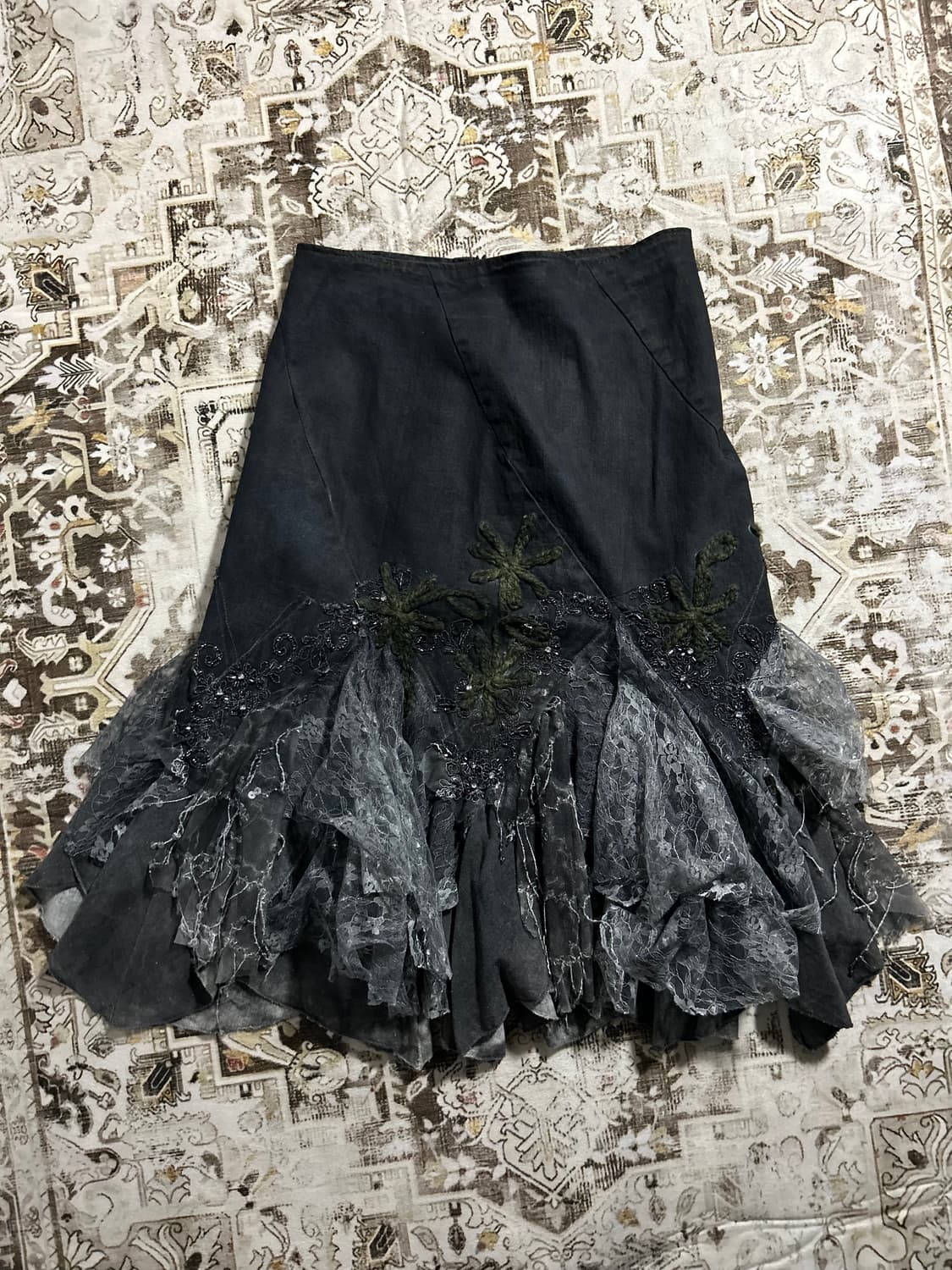 oriental fairy denim midi skirt  상품이미지1