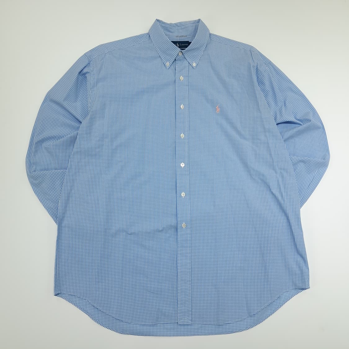 CN786 XL 폴로 랄프로렌 스카이블루 마이크로타탄체크 긴팔 셔츠 남방 상품이미지1