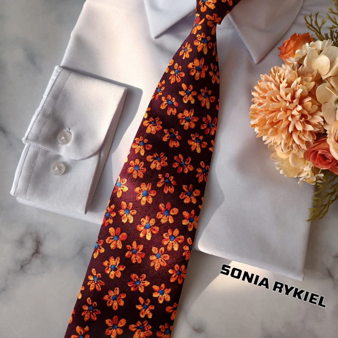소니아 리키엘 옴므 실크 플라워 넥타이 9.2cm A+등급 A19115
 상품이미지1