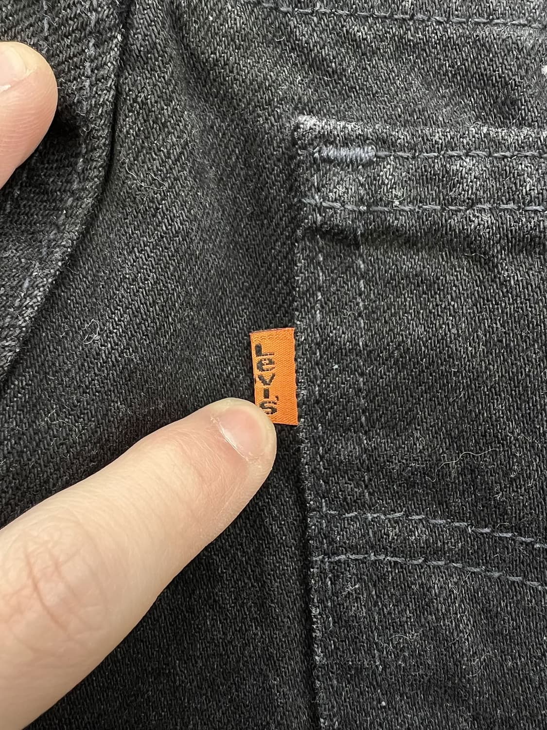 리바이스 560 루즈 테이퍼드 오렌지 탭 블랙 데님 팬츠 상품이미지10