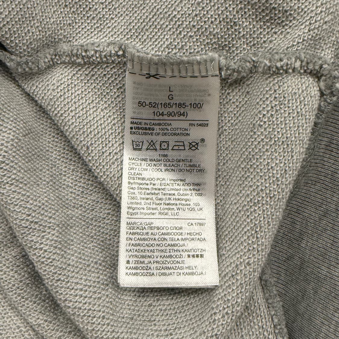 갭 그레이 로고 후드집업 상품이미지6