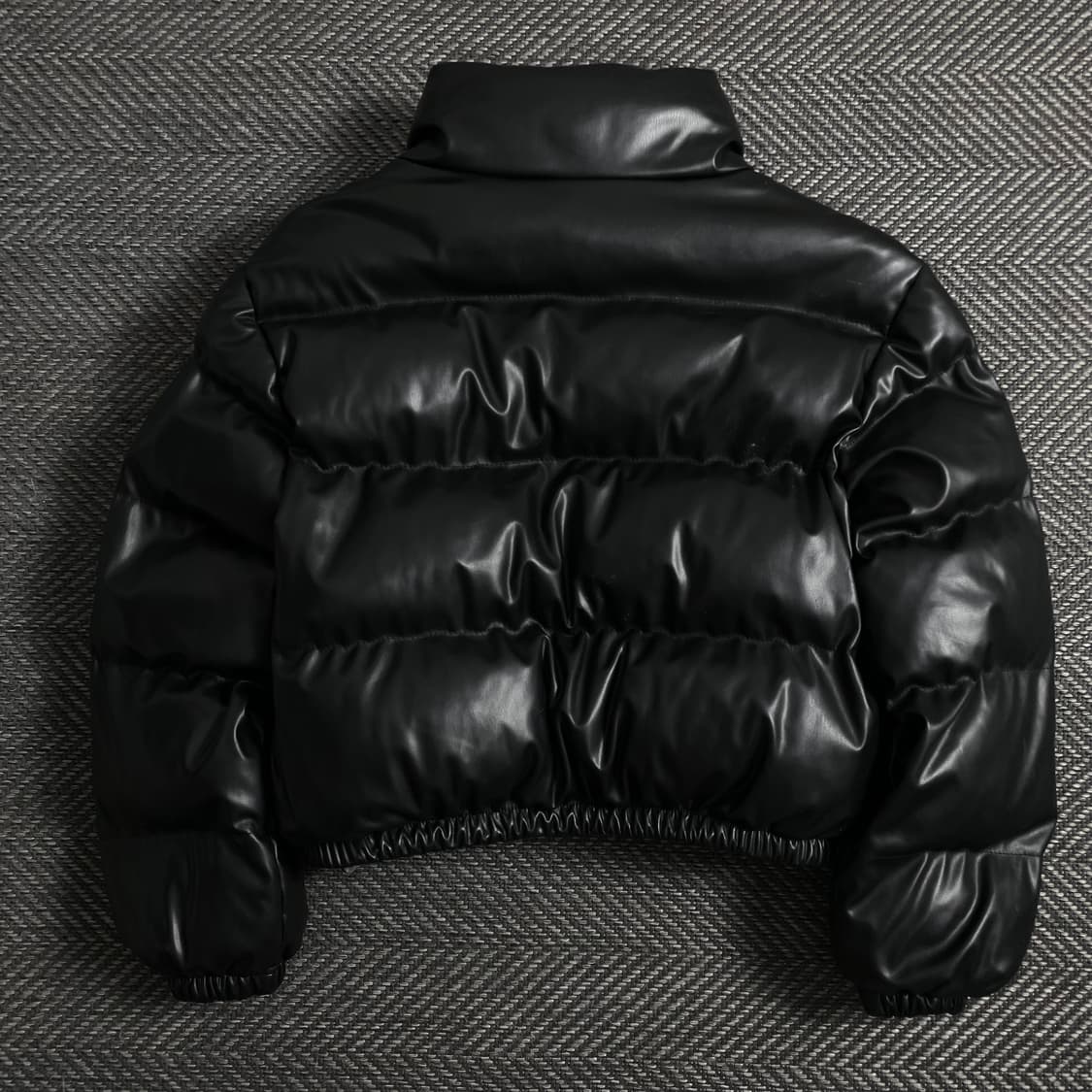 FANDY LOKAR 블랙 레더 크롭 숏패딩y 4481 상품이미지6