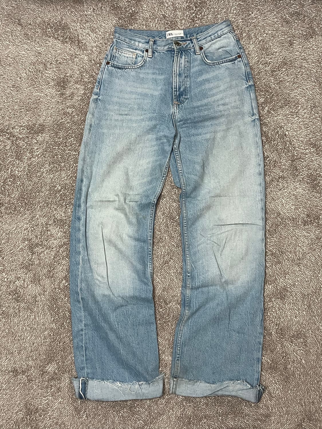 자라 연청 와이드 데님팬츠  상품이미지2