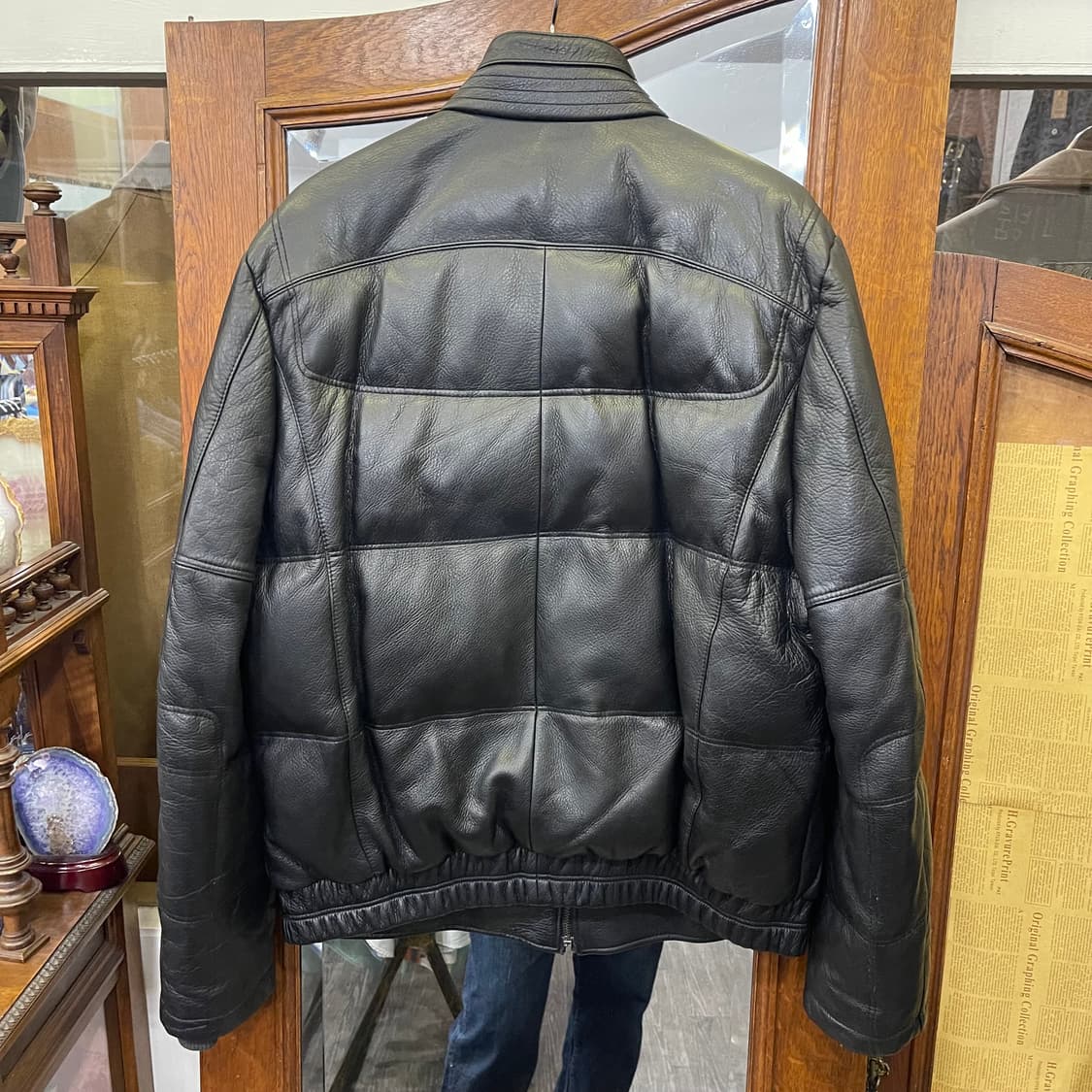Vintage leather puffer jacket 상품이미지9