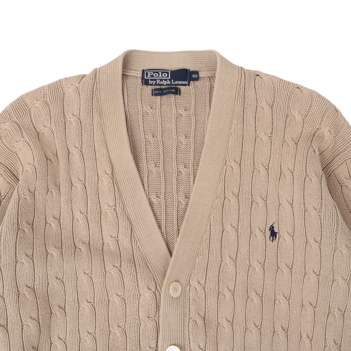 90s 폴로 랄프로렌 베이지 케이블 니트 가디건 상품이미지2