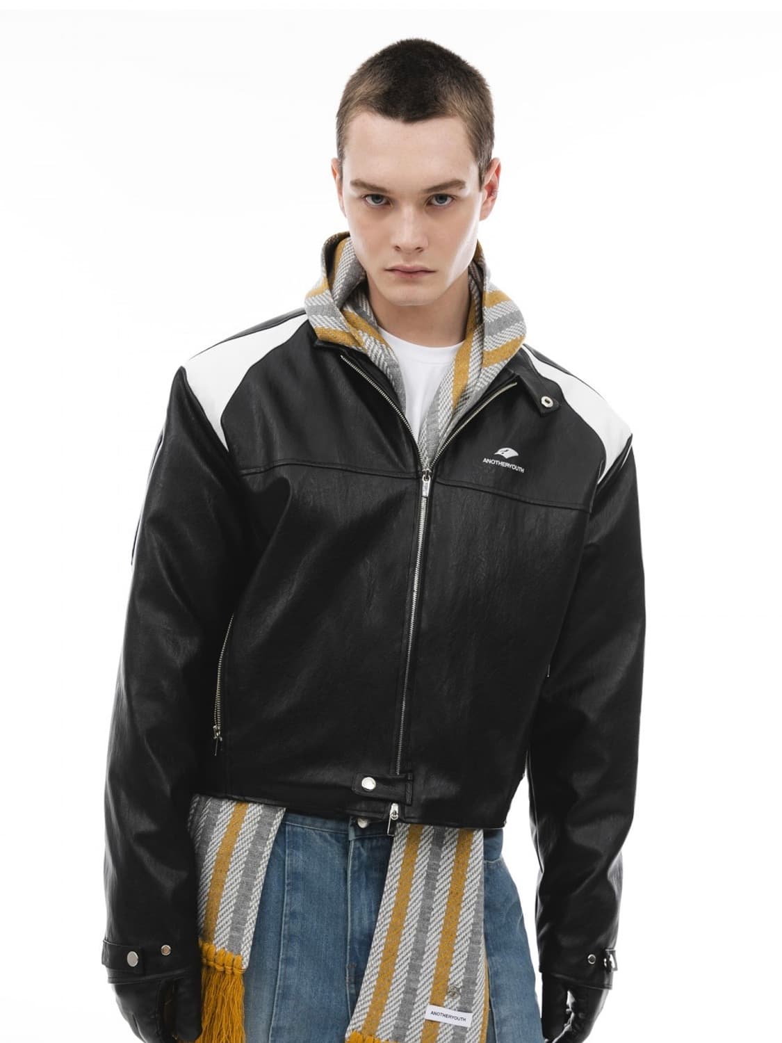 [1] 어나더유스 레더 바이커 봄버 상품이미지1