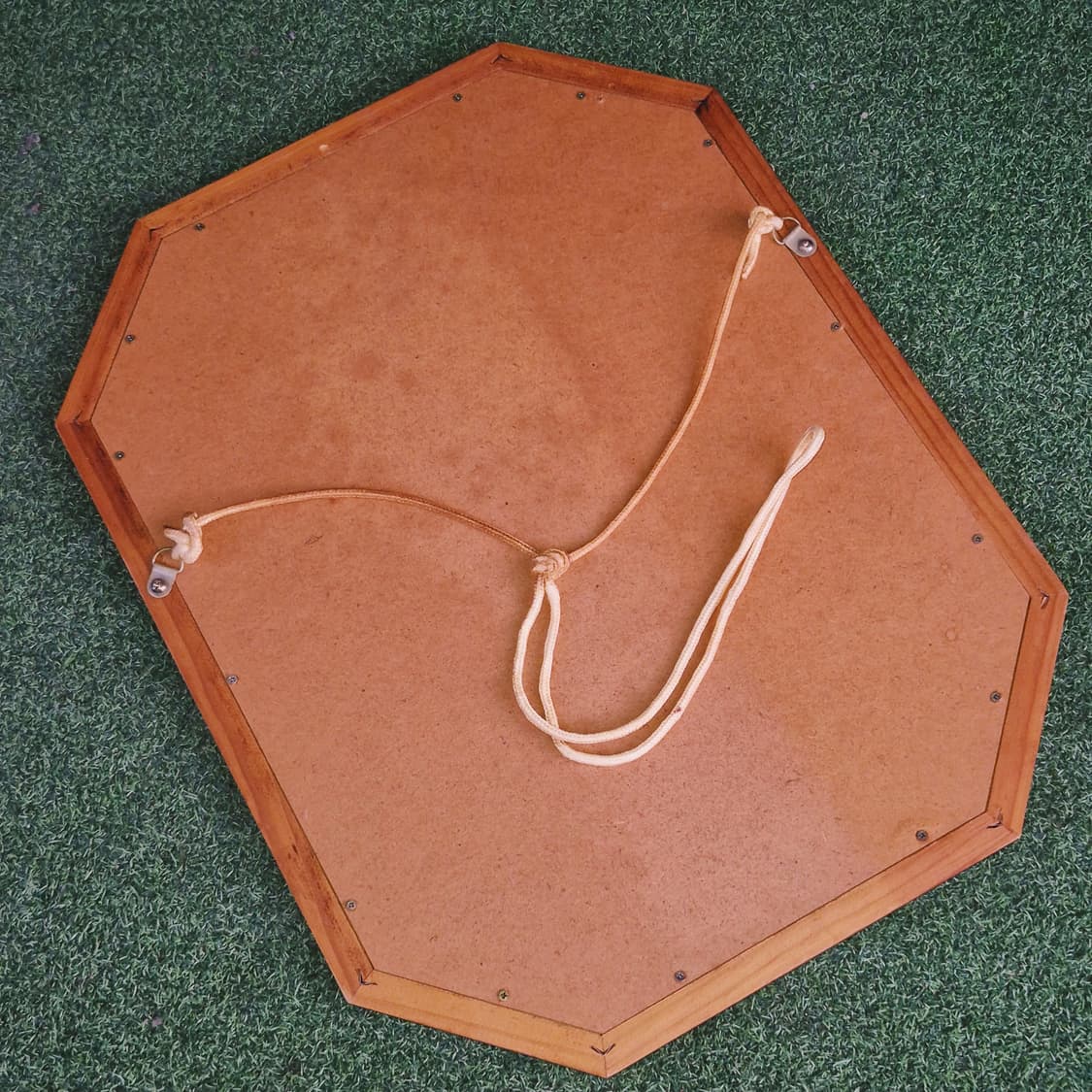 70s 이탈리아 엔틱 핸드 플로랄 우드 벽거울 상품이미지7