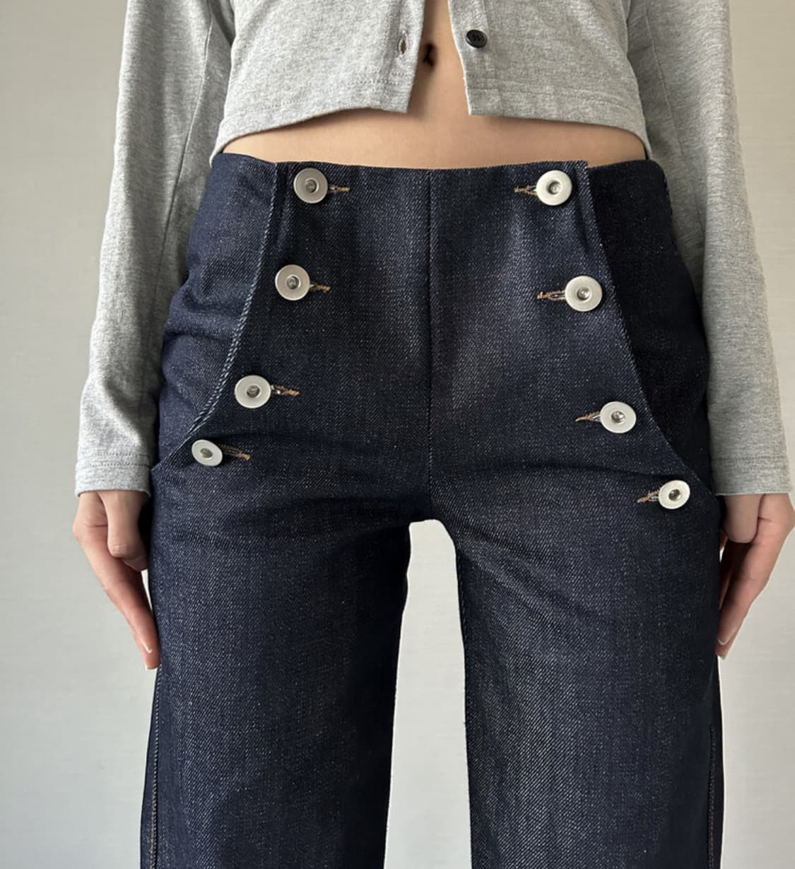 동은 오프셋 데님 로우 인디고 2size 상품이미지1