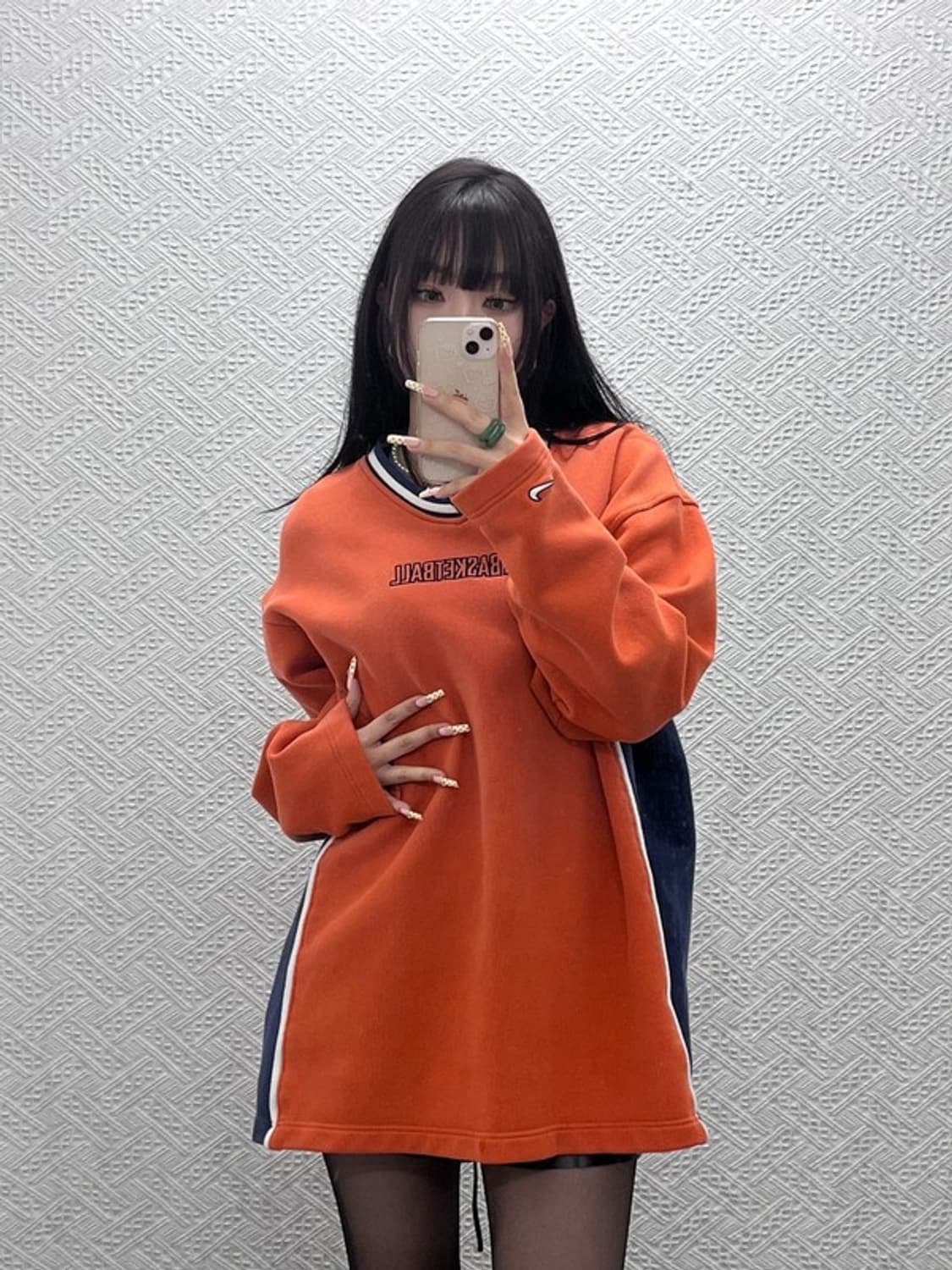 나이키 올드스쿨 레트로 90's 베스킷볼 오렌지 맨투맨 XL C10053 상품이미지2