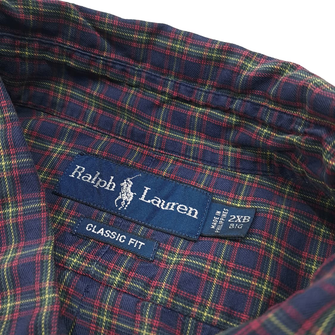 CL514 2XB 폴로 00s 코튼 블랙워치 타탄체크 네이비 셔츠 남방 상품이미지3