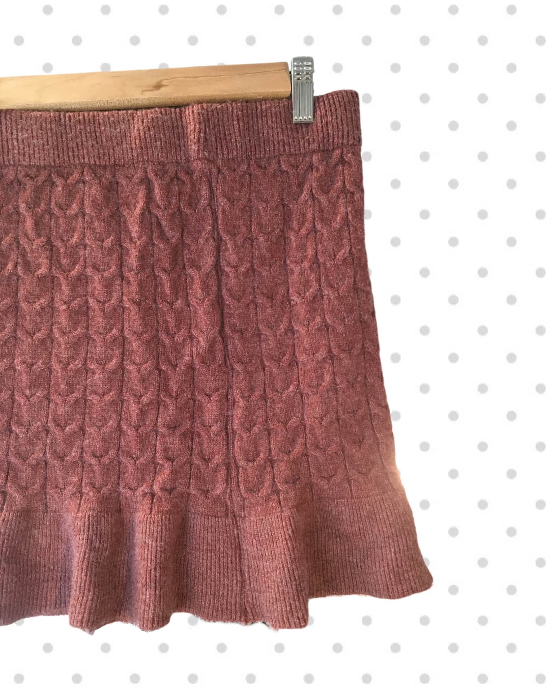 vintage cable knit ruffle skirt pink 상품이미지7