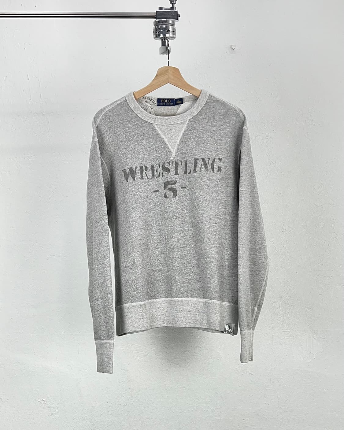 폴로 랄프로렌 멜란지 그레이 스텐실 브러쉬드 스웨트 셔츠 상품이미지1
