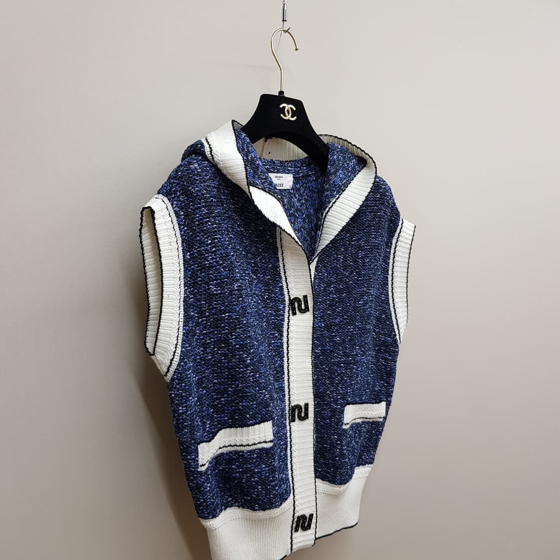 OBZEE 오브제 2022 후드 니트 베스트 90사이즈 상품이미지3