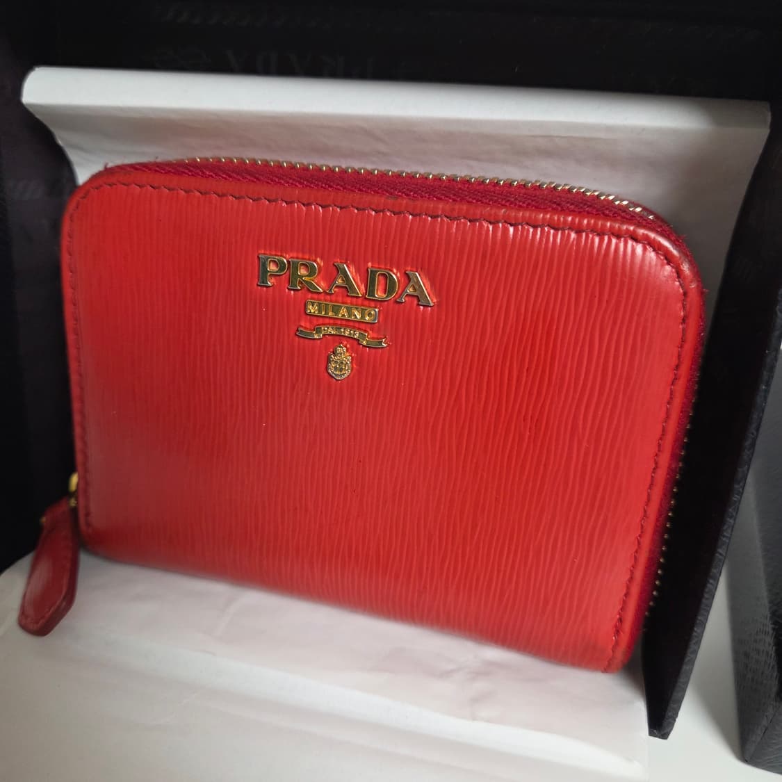 PRADA 프라다 정품 비텔로무브 카드지갑 반지갑 지퍼돌이 코인펄스 상품이미지6