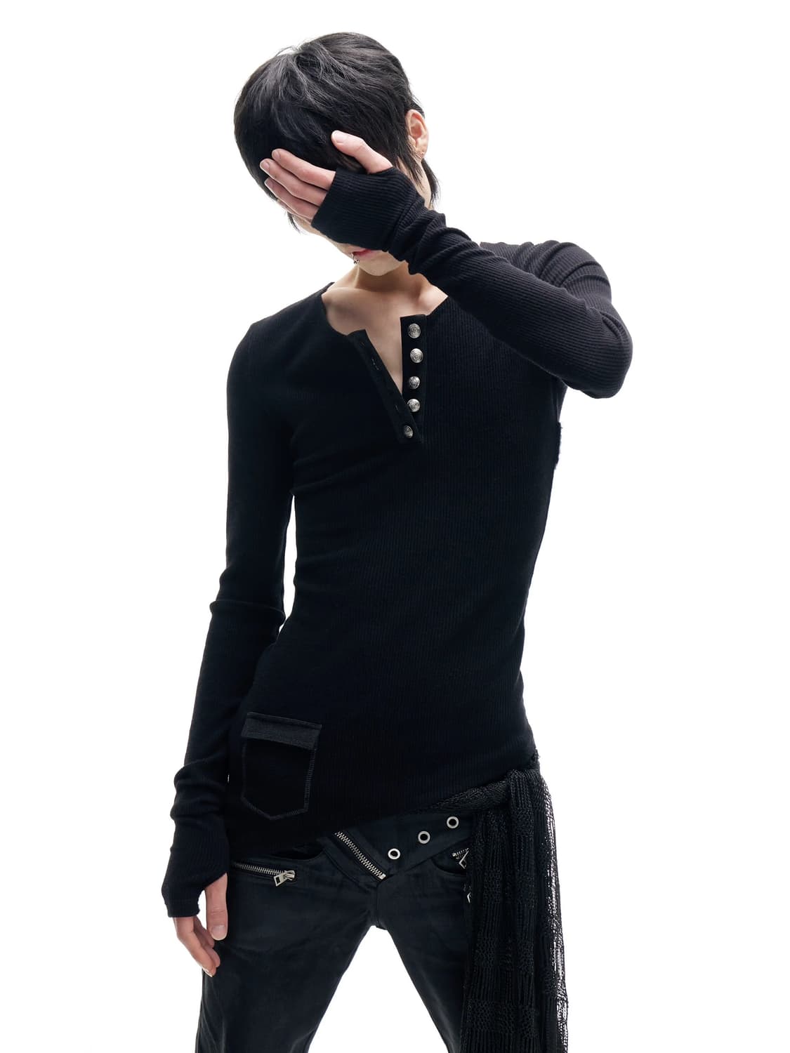 CrossLine Ribbed Slim-Fit Sweater 상품이미지9