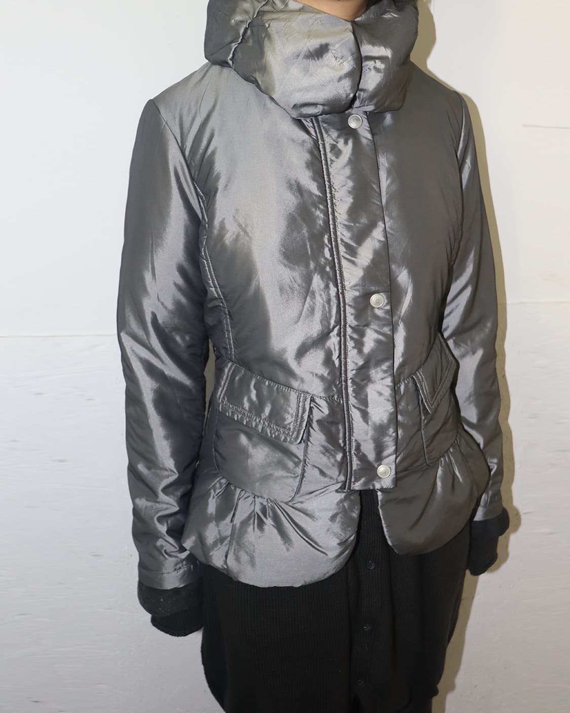 마리떼 프랑소와 저버 메탈릭 실버 푸퍼 자켓 상품이미지3