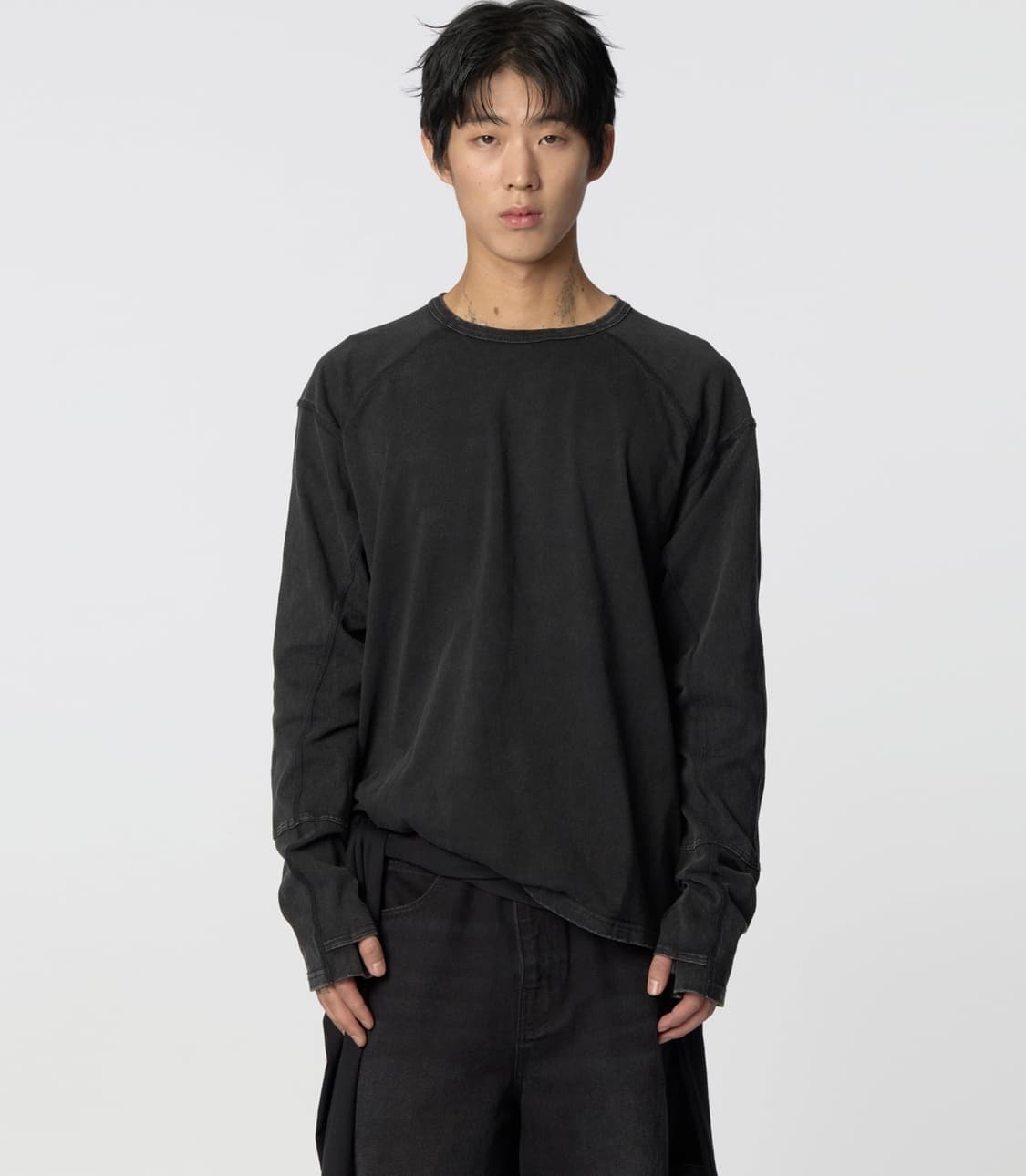 (M) Etce x 무민서 핑거홀 롱슬리브 차콜 상품이미지3