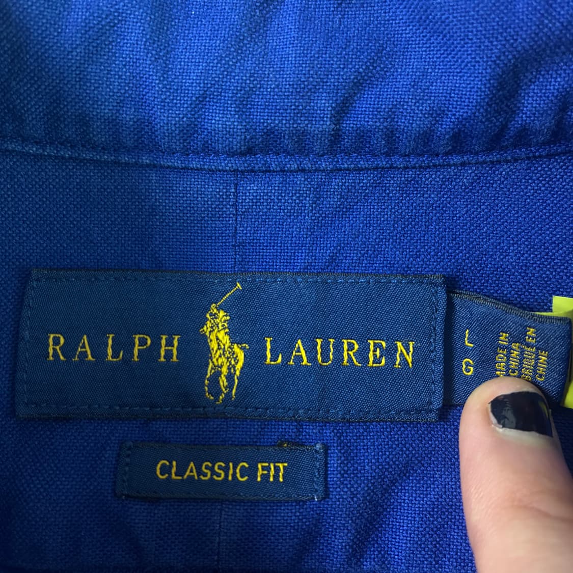 Polo  폴로 랄프로렌 신형 자수 코튼 블루 솔리드 셔츠  상품이미지4