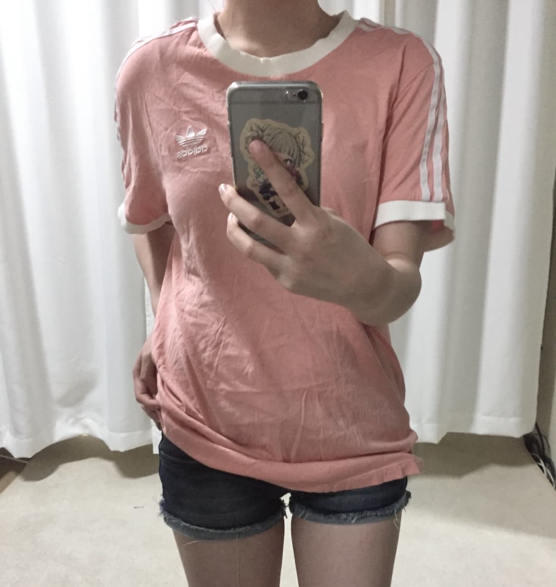 아디다스 핑크 딸기우유 링거 반팔 티셔츠 상품이미지1
