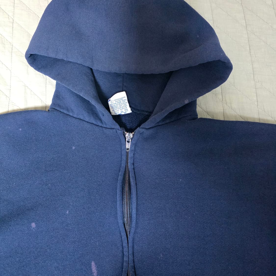[XXL] 90s 러셀 애슬레틱 후드집업 네이비 베드 블리칭ver.14 상품이미지4