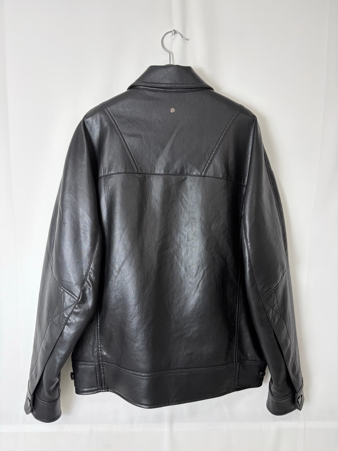 a78) 시스템 SYSTEM 블랙 레더자켓 상품이미지5