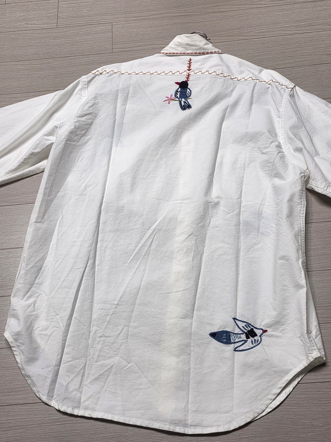 캐피탈 자수 OS 워크 셔츠 화이트 상품이미지3