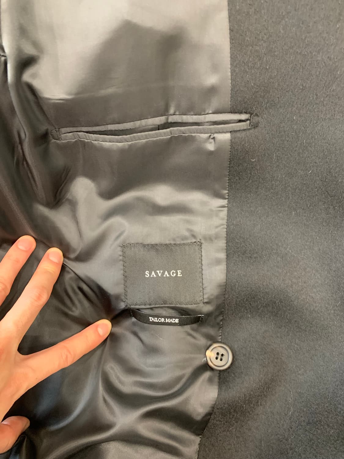 SAVAGE 블랙 더블 롱 코트 L 상품이미지8