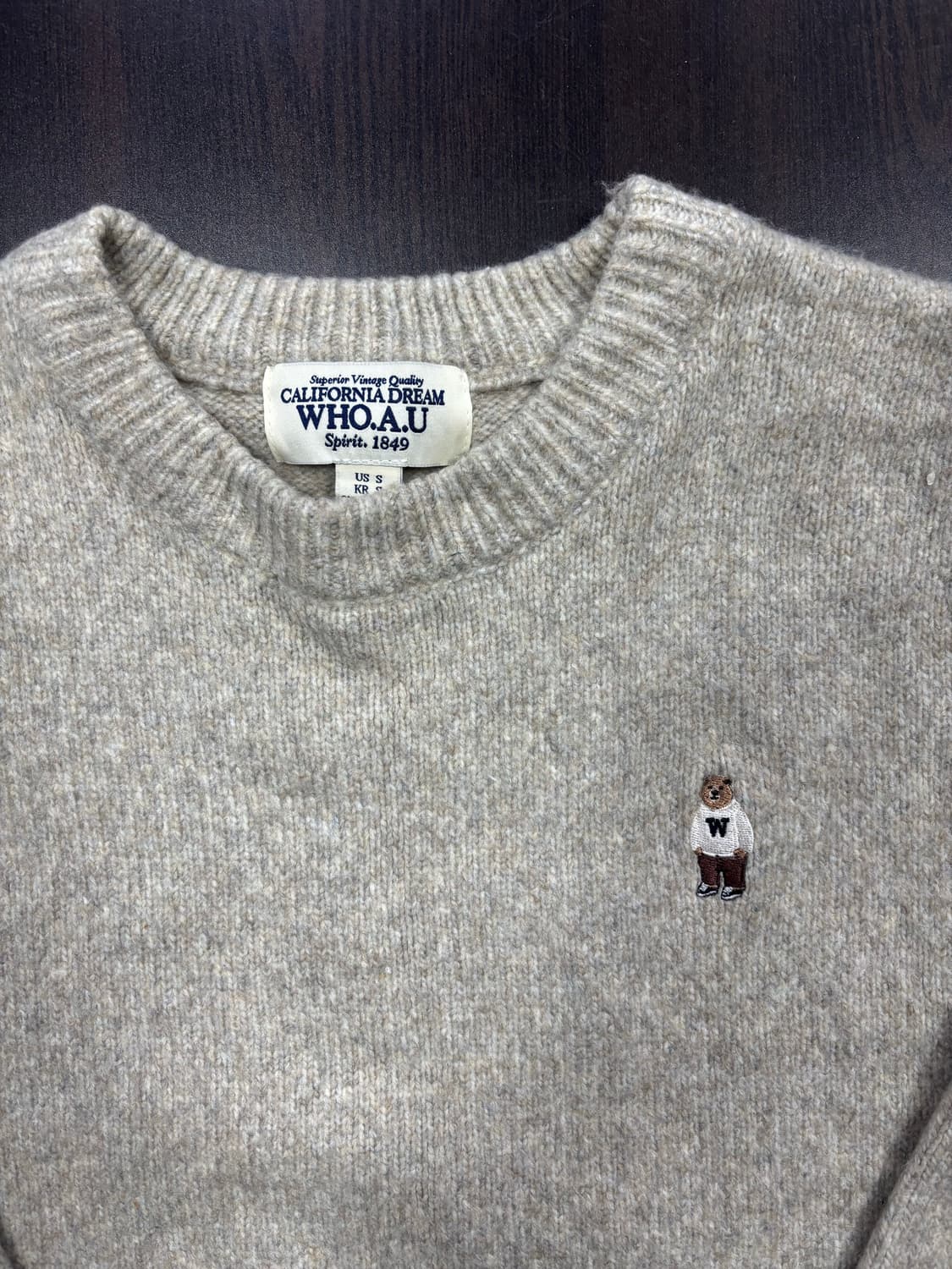 WHO.A.U 곰돌이 니트 스웨터 상품이미지5