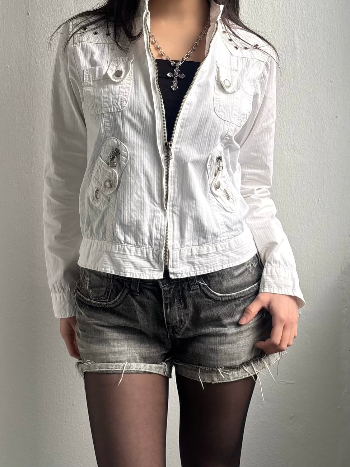 Vintage White Multi Pocket Jacket 상품이미지3