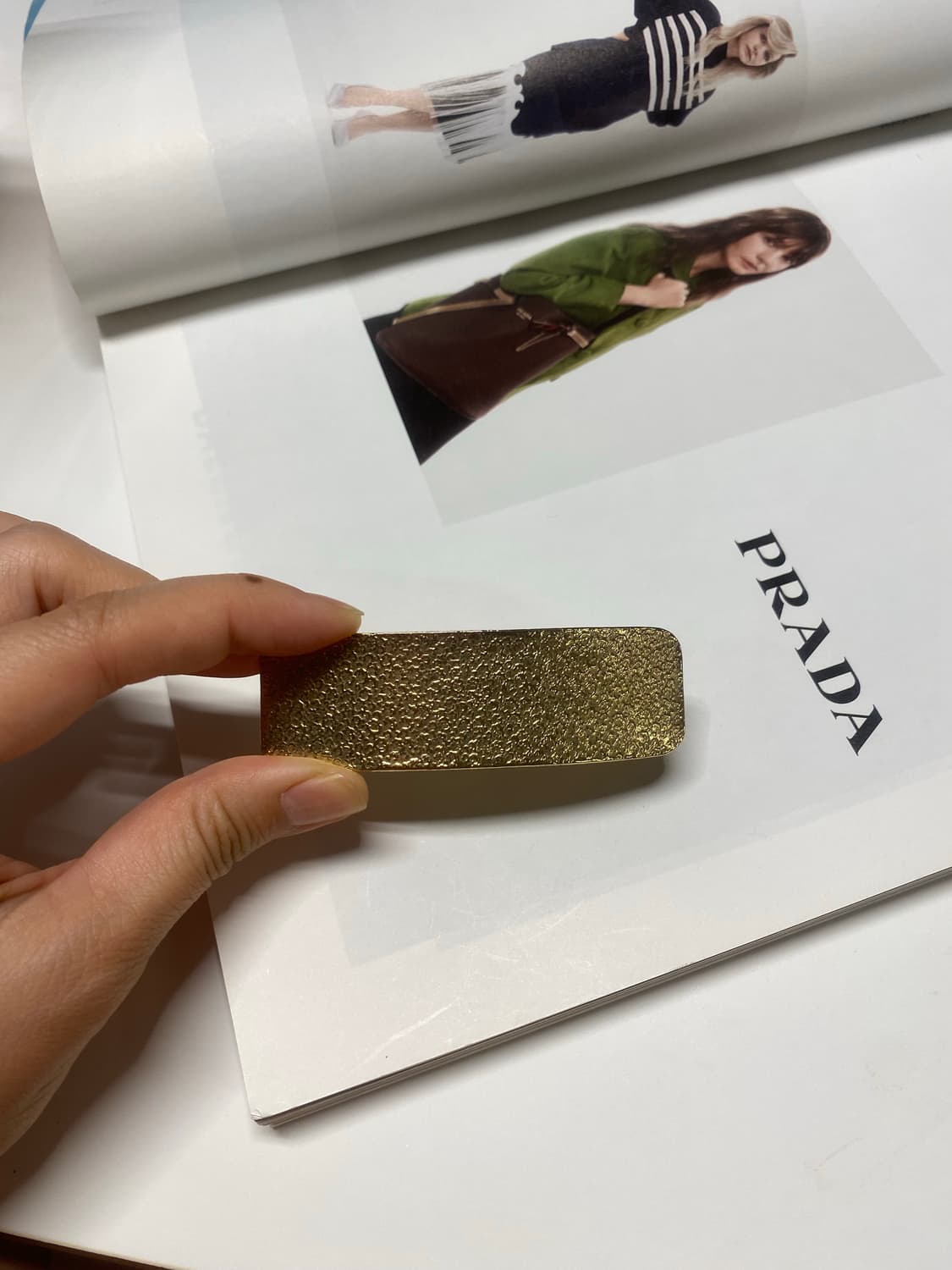 일본 수입 골드 텍스쳐 자동 헤어핀 머리핀 상품이미지4