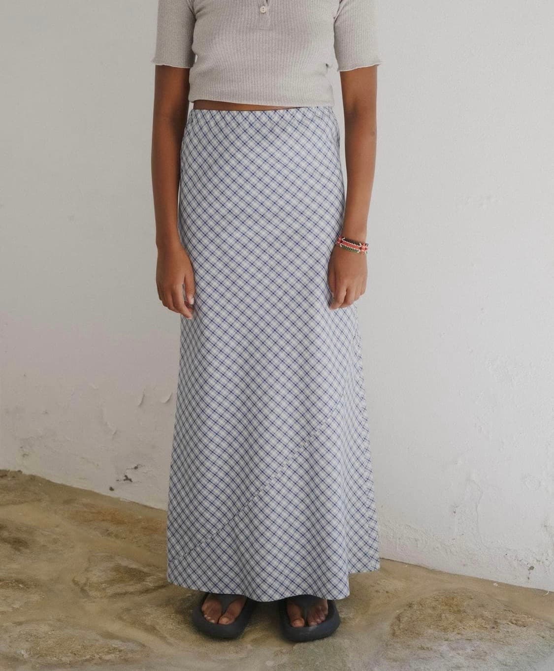 구매) BASERANGE 26ss Larva skirt 체크스커트 상품이미지1