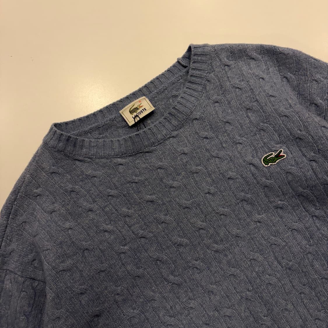 [95] 라코스테 재팬 케이블 니트 스웨터 스카이블루 C227 상품이미지3