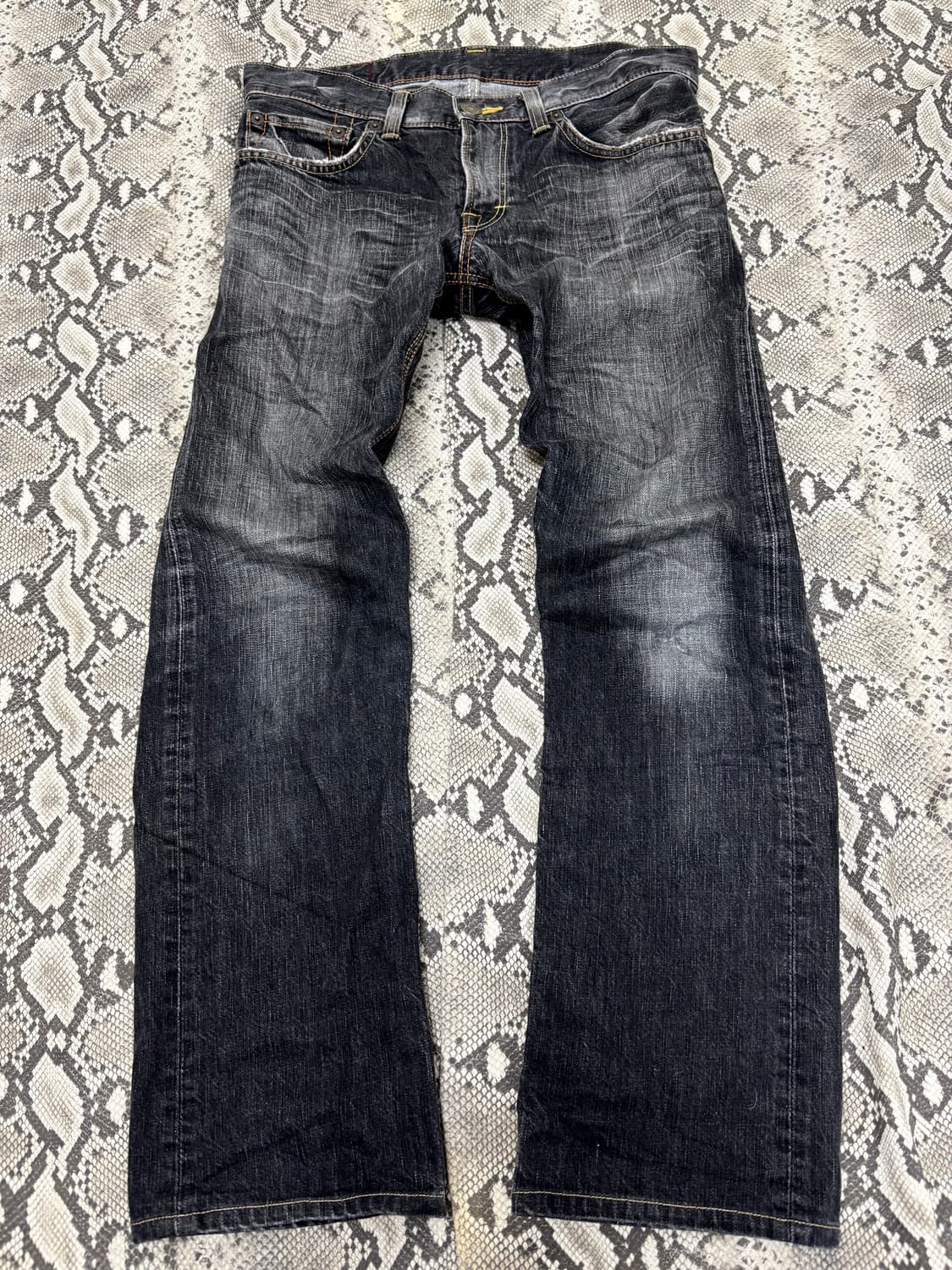 “Edwin”Y2K Black Denim Washed Pants 상품이미지1
