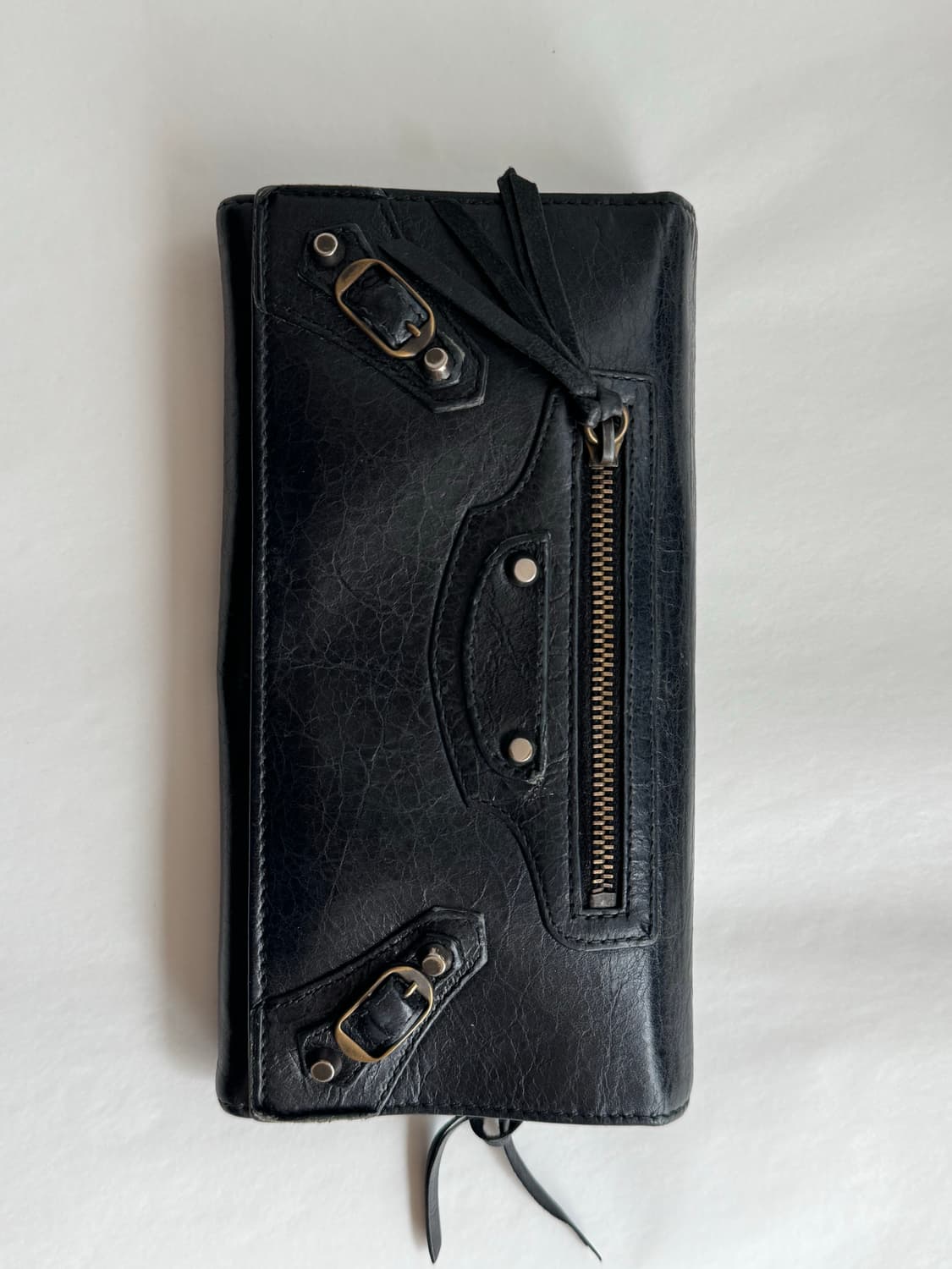 발렌시아가 모터 가죽 장지갑 블랙 상품이미지1