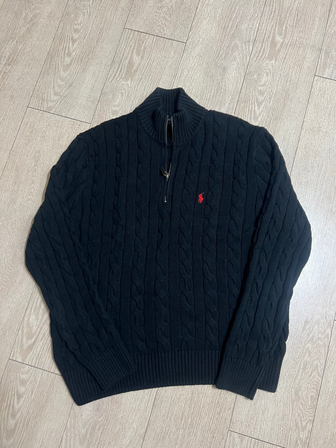 폴로 꽈베기니트 하프집업 블랙 L 상품이미지2