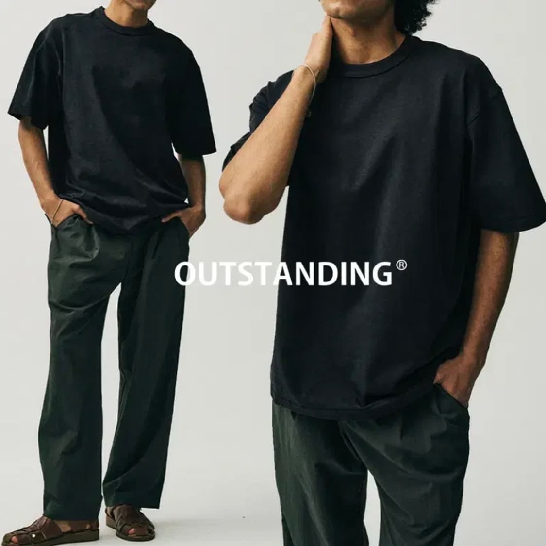 [정품] OUTSTANDING 아웃스탠딩 크루넥 반팔티 2종세트(새제품) 상품이미지7