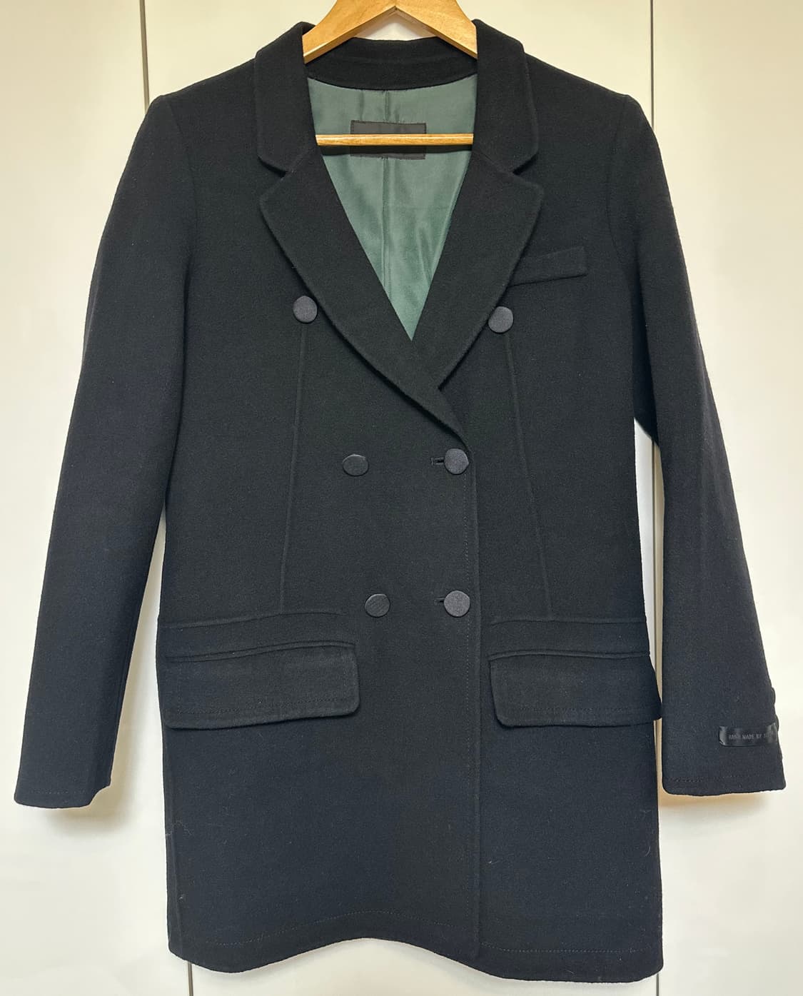 한섬시스템 캐시미어울블랙 더블 버튼 자켓 상품이미지2