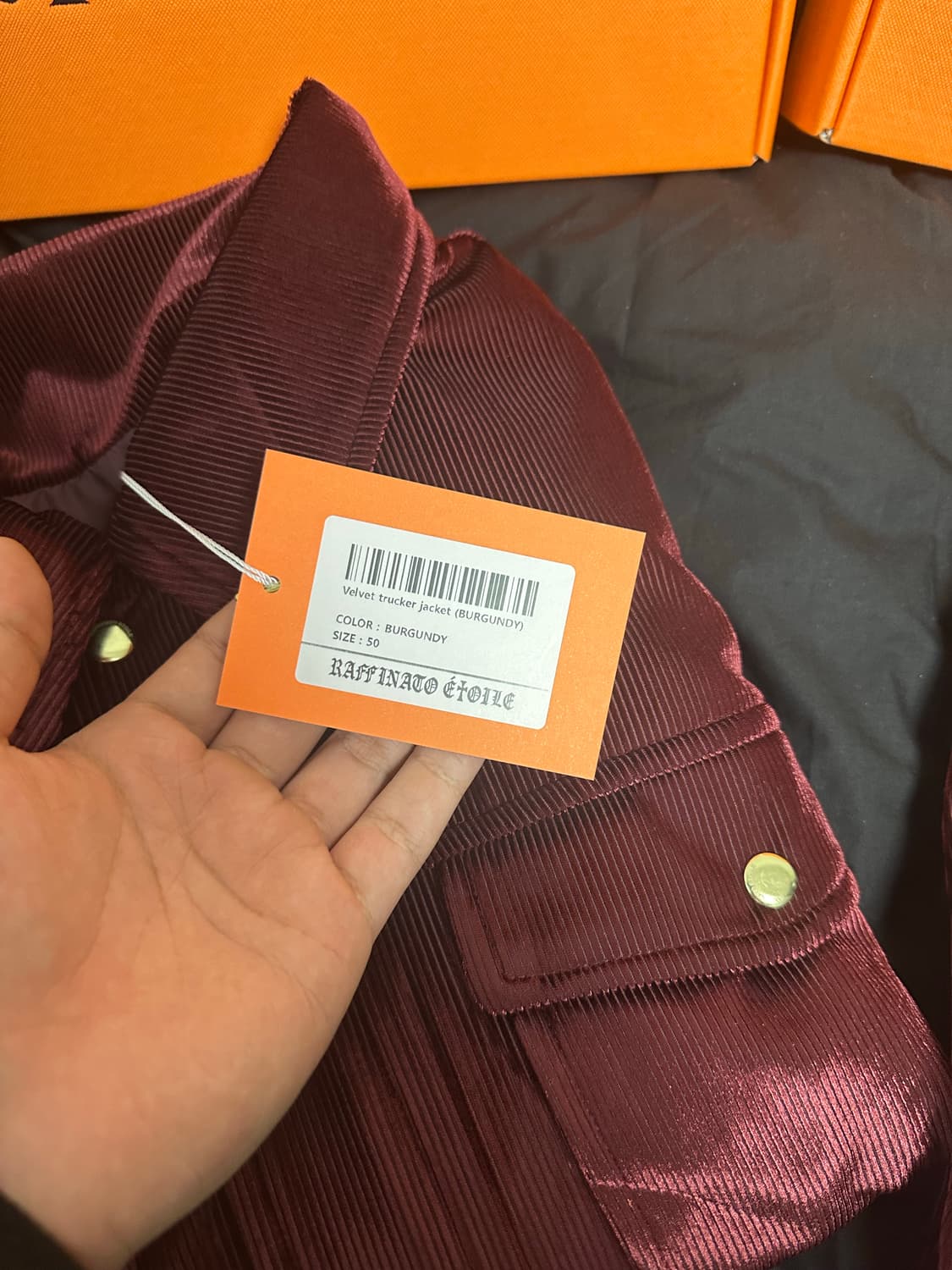 [한정판/새상품]라피나토 에뚜엘 벨벳 트러커 셋업 50 버건디 상품이미지2