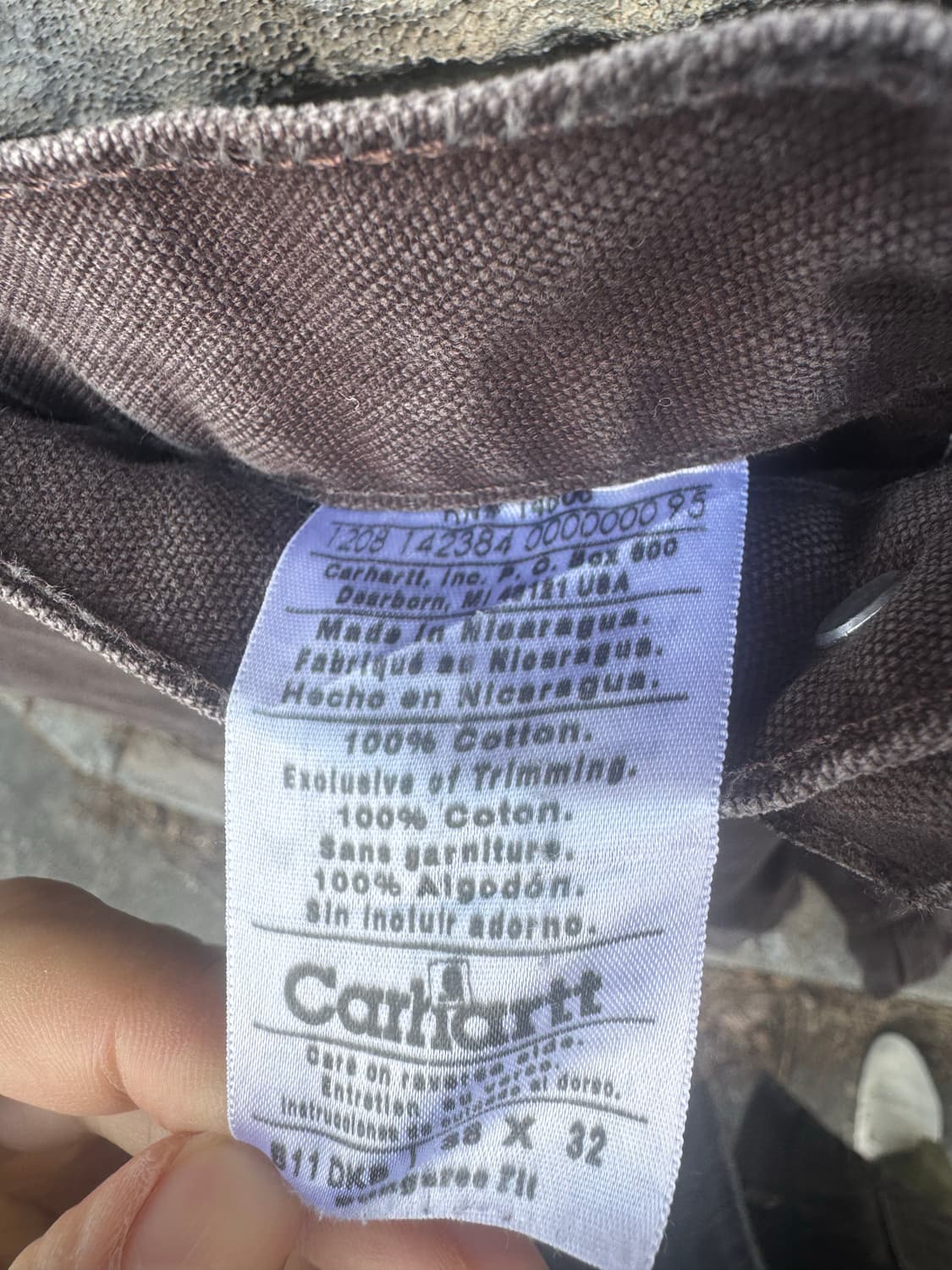 칼하트 빈티지 b11 dkb 다크브라운 페이딩 카펜터 싱글니 워크 팬츠 상품이미지8