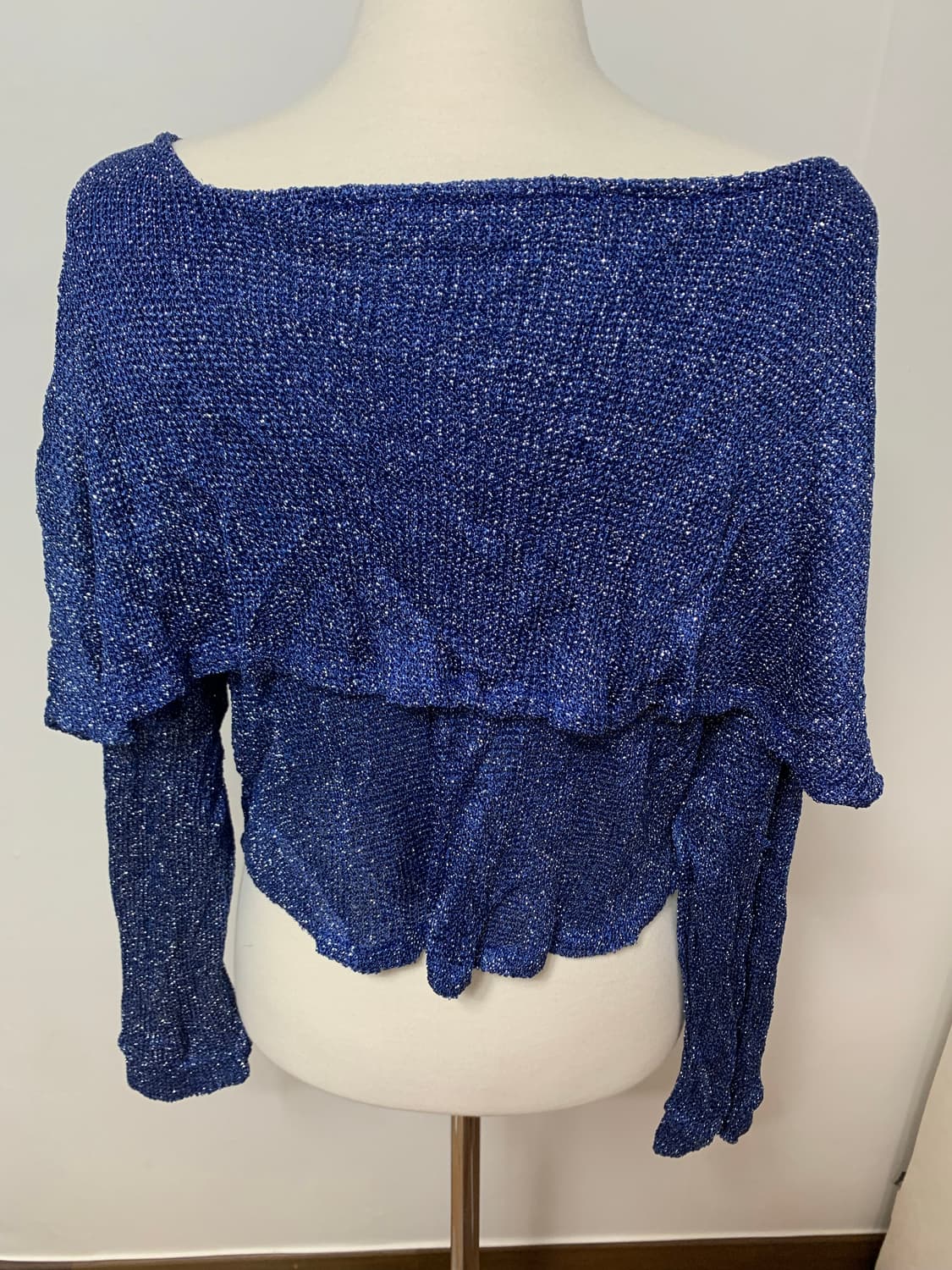 블루 글리터 숄 가디건 상품이미지3